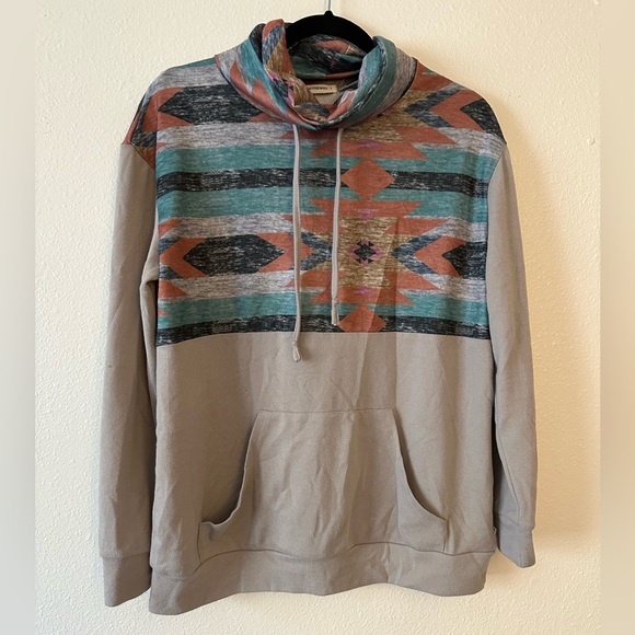 Cowlneck sweatshirt, Aztec, size small - Picture 1 of 2